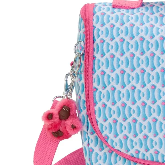 Kipling Kichirou Dreamy‎ Geo Inuslated Lunch Bag with Monkey Keychain NEW - Picture 6 of 16